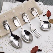 Stainless steel curved spoon curved handle pointed Spoon hot pot restaurant shrimp slippery spoon beef ball spoon creative Western food molecular dessert round spoon