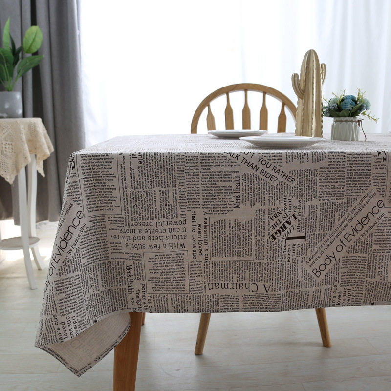 Romantic breeze retro tablecloth Nordic cotton and linen cloth tablecloth coffee color English table coffee table simple