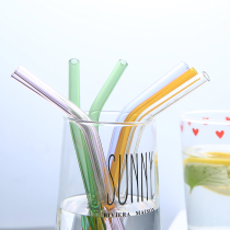 Romantic breeze ins Wind stained glass straws transparent elbow straws childrens juice milk tea creative straws