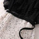 Summer new sleeveless chiffon dress mid-length lace ruffle stitching fake two-piece pleated skirt women