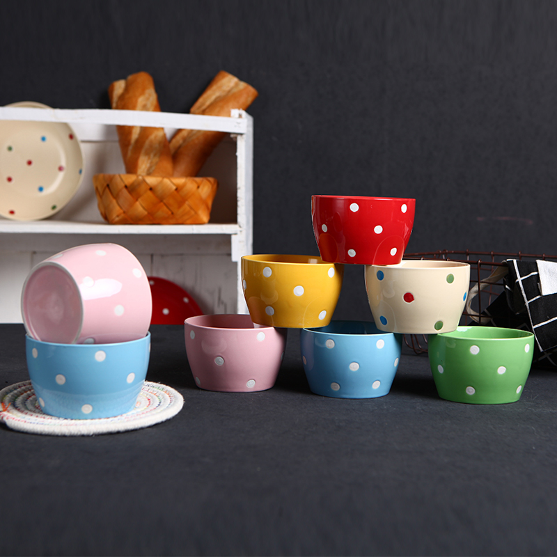 The Nordic idea ceramic bowl tableware suit household rice bowls to eat rice bowl can microwave porringer dessert salad bowl