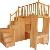 Custom solid wood bunk bed Corner staircase Mother and child bed Wardrobe desk combination furniture Climbing high and low bed Double bed