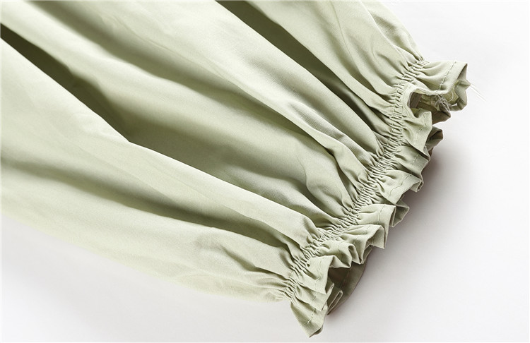 VK旗艦店 韓系氣質收腰一字領露肩口袋襯衫長袖洋裝