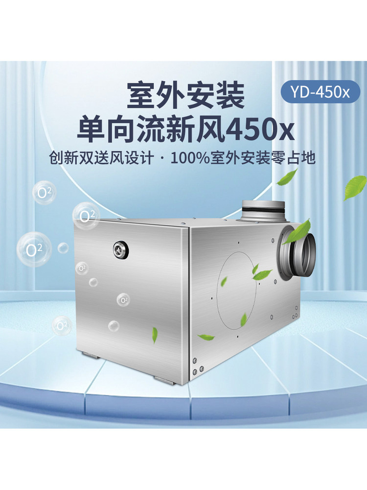 Outdoor Installation 450X Ductless Ventilation and Formaldehyde Haze Removal Pm2.5 Home Fresh Air System