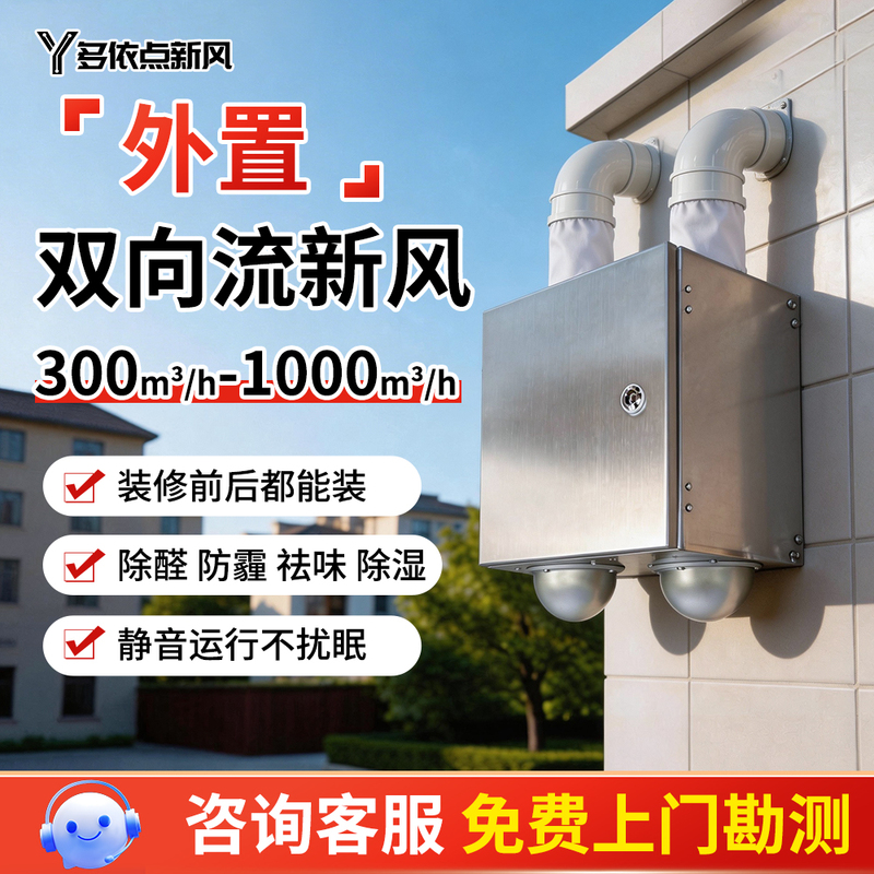 Two-Way Flow Fresh Air System, Outdoor-Mounted Fresh Air Fan, Integrated Air Supply and Exhaust Machine, Indoor Ventilation and Exchange Machine