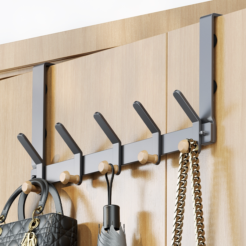 Over-The-Door Hook for 5cm Thick Doors, Clip-On Clothes Hanger for Entry Doors, No-Drill Coat Rack, Extra-Long Style Over-The-Door Hook for 5cm Thick Doors, Clip-On Clothes Hanger for Entry Doors, No-Drill Coat Rack, Extra-Long Style