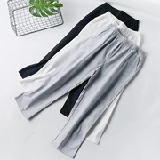R9 2018 xuân hè quần harem mới của phụ nữ hoang dã eo thon quần rộng giản dị quần thêu mỏng