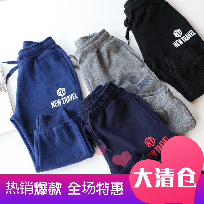 Great Qingkura Fat kid's choice boy sports pants pure cotton wool circles children suit casual long pants autumn new