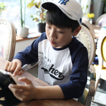 Slim fit New boy 70%-sleeve T-shirt pure cotton round collar childrens bottom-shirt CUHK childrens blouse 70%