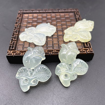 Xiu Jade Flowers Jade Pendant Pendant Necklace Pendant Necklace Pendant Flower Head Decorated With Ancient Windy Floral Bone Duo Jade Pendant Pendant Leaf