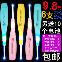 6 luminous ear spoons visual ear digging spoons bright night with lights infants children adults babies ear digging buckles artifact paws