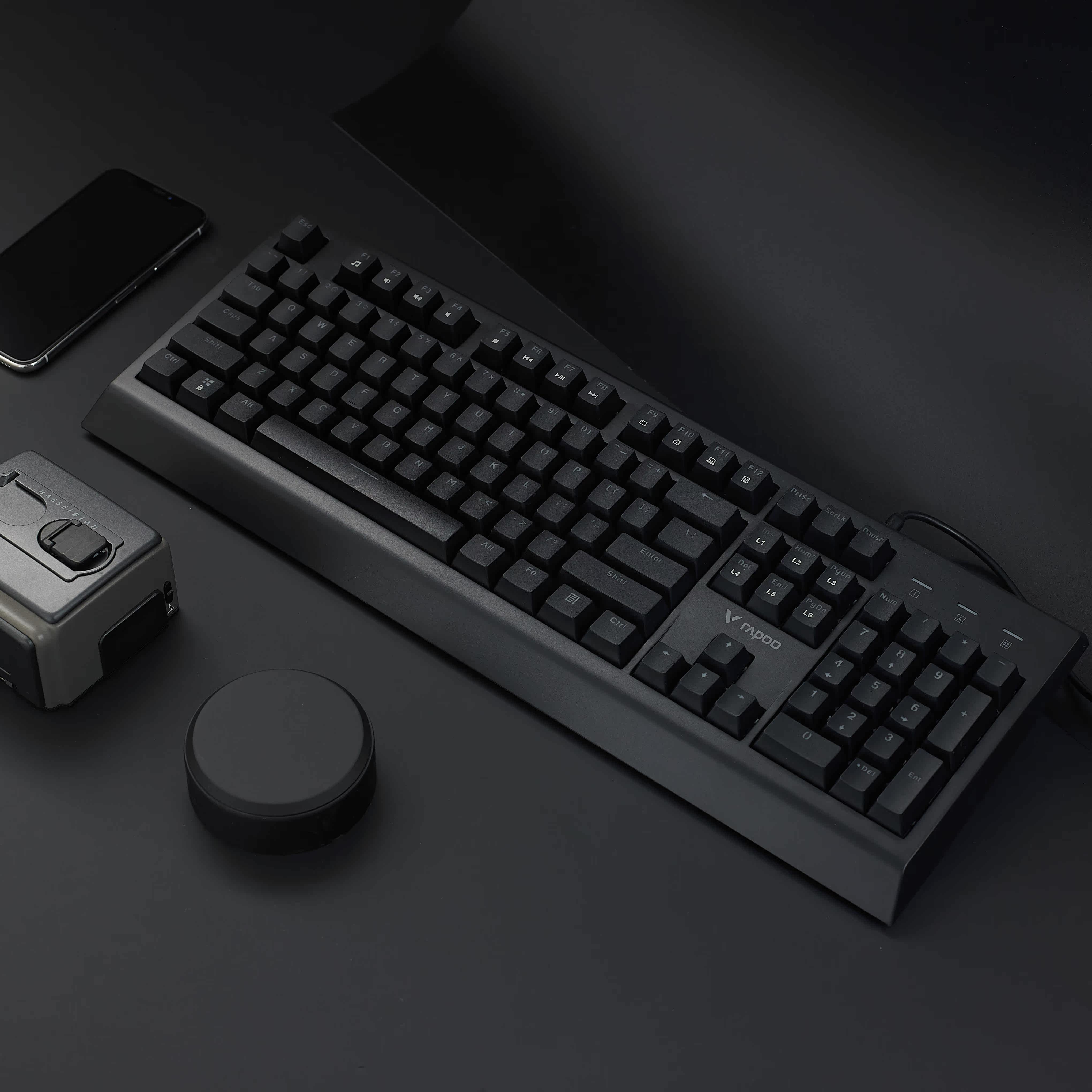 Rapoo V520 Mechanical Keyboard Green Axis Game Mechanical Taiwanese Notebook Computer Wired Eat Chicken Keyboard 104 Keys