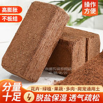 Coconut brick soil flower soil nutrient soil cultivation matrix imported coconut bran brick desalination fertilizer coconut shell brick sterile low-salt flower planting
