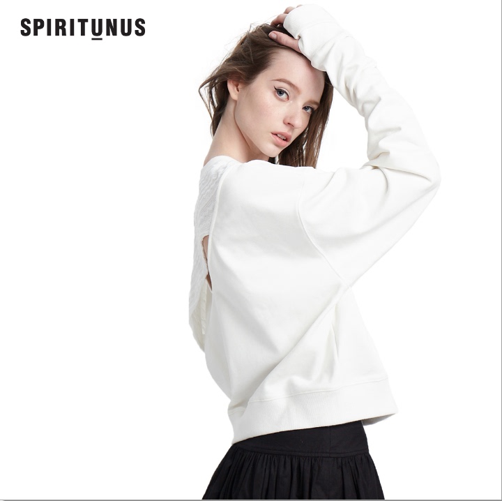 85% off Spot Special Price Xue Kaiqi Spiritunus Round Neck Mixed Knitted Front and Back Sweatshirt Autumn and Winter Generation