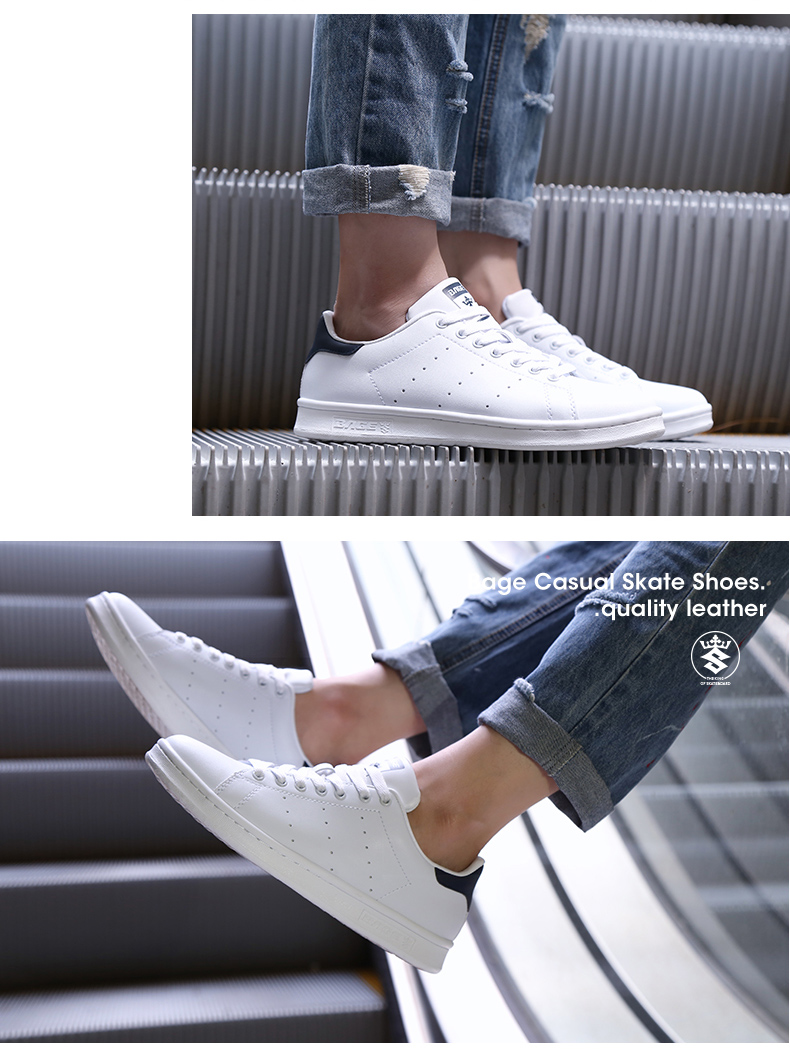 Giày nam Starling Giày thoáng khí mùa đông Giày thể thao và giải trí cho nam Đôi giày skate hoang dã Giày nam và nữ đuôi xanh nhỏ Giày trắng giày thể thao bitis