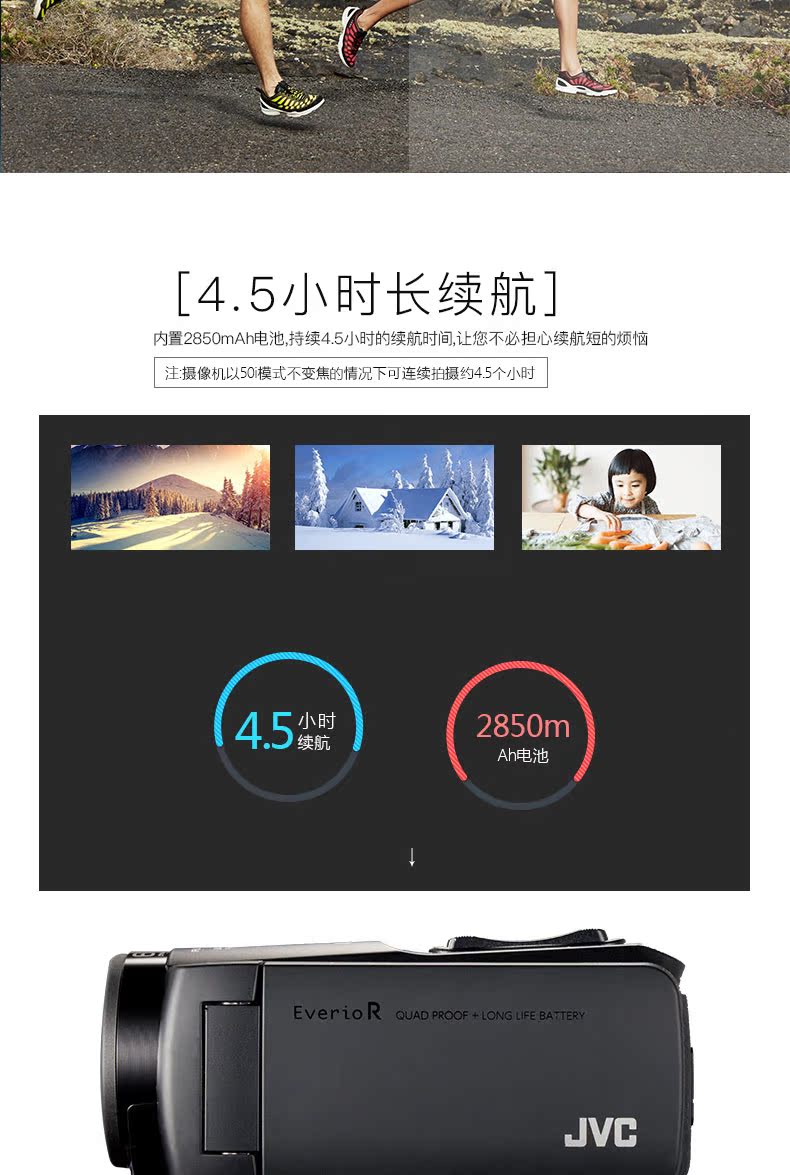 Genuine JVC JVC Bốn thấm nước dưới GZ-RX650 WiFi HD chống thấm nước thể thao camera tiêu dùng DV - Máy quay video kỹ thuật số máy quay phim giá rẻ
