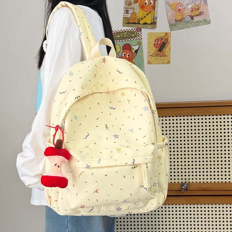Girly Style Backpack for Female Students, Large Capacity for Daily Use, Cute Donut Design, Multiple Hanging Accessories, Thickened and Wear-Resistant Girly Style Backpack for Female Students, Large Capacity for Daily Use, Cute Donut Design, Multiple Hanging Accessories, Thickened and Wear-Resistant