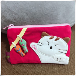 QQ Cat Cute Mini Pocket Coin Bag Card Bag Coin Purse Girls Pure Cotton Bag