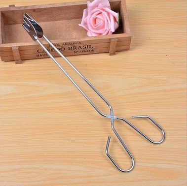 Food clip thickened food clip barbecue food tongs 26CM long hotel stainless steel charcoal clip barbecue clip scissors clip