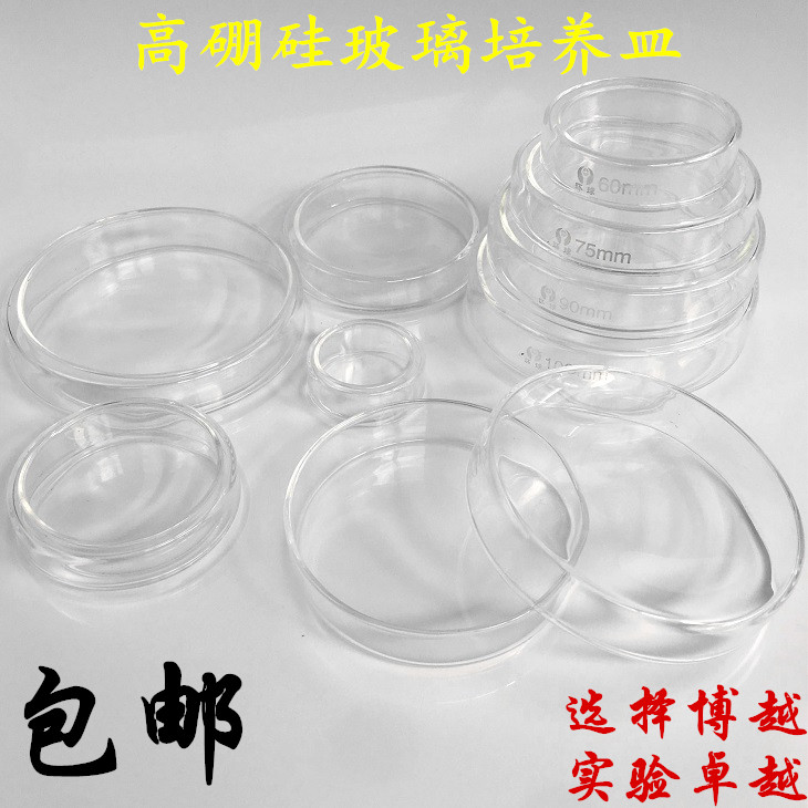 玻璃培养皿35/60/90/100/120/150高硼硅 耐高温 细菌 细胞培养皿