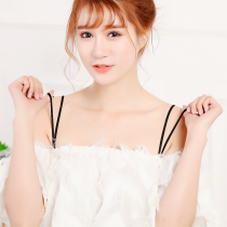 Sexy Larry black underwear with thin shoulder strap accessories non-slip invisible wild beauty back summer one-piece collar bra belt