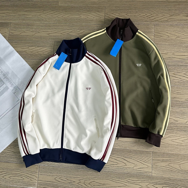 [Clearance Sale] 2026 Waffle Spring and Autumn Jacket Unisex Coat Trendy Classic Three-Stripe Stand Collar Sportswear