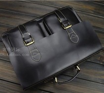 Gentleman mens bag handmade headline cowhide business bag real leather bag shoulder bag cross bag briefcase mens bag