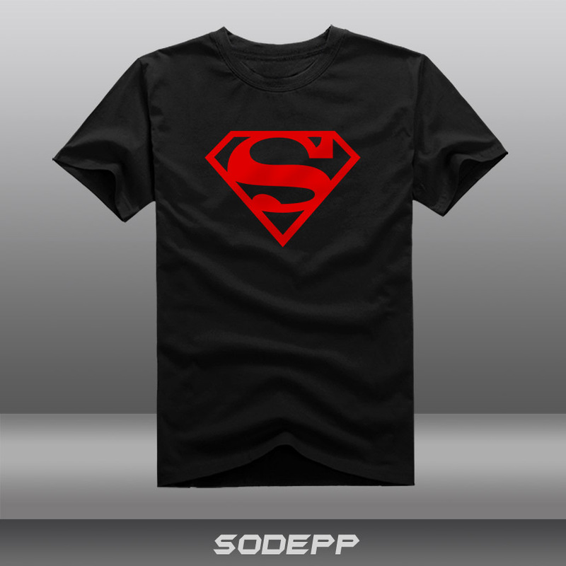 【Sodepp】Dc Comics Movie Superman Classic Monochrome Logo All-Cotton Short-Sleeve T-Shirt Men's Summer Round Neck