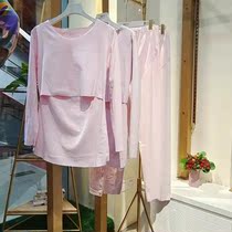 Autumn and winter velvet pregnant women breast feeding autumn clothes autumn pants maternal feeding warm clothes comfortable stretch home cotton sweater 568