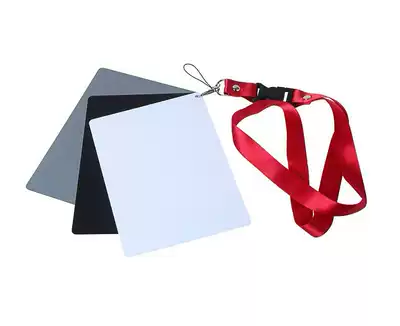 White balance 18 degrees 12*17 large gray card black, white and gray tricolor card exposure scratch-resistant waterproof portable neckband