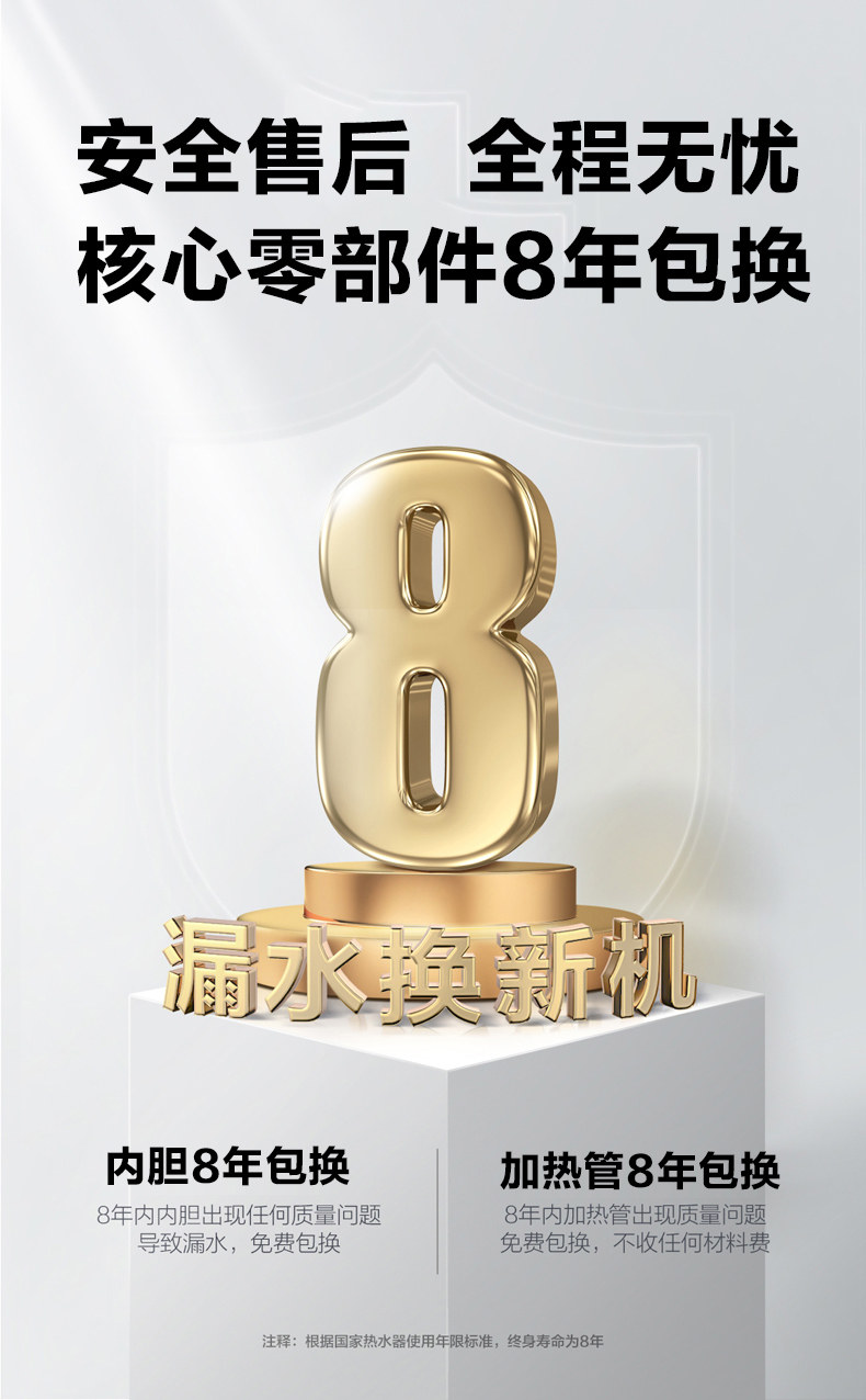 海尔智家统帅电热水器家用小型出租房速热40L卫生间X1洗澡节能详情22