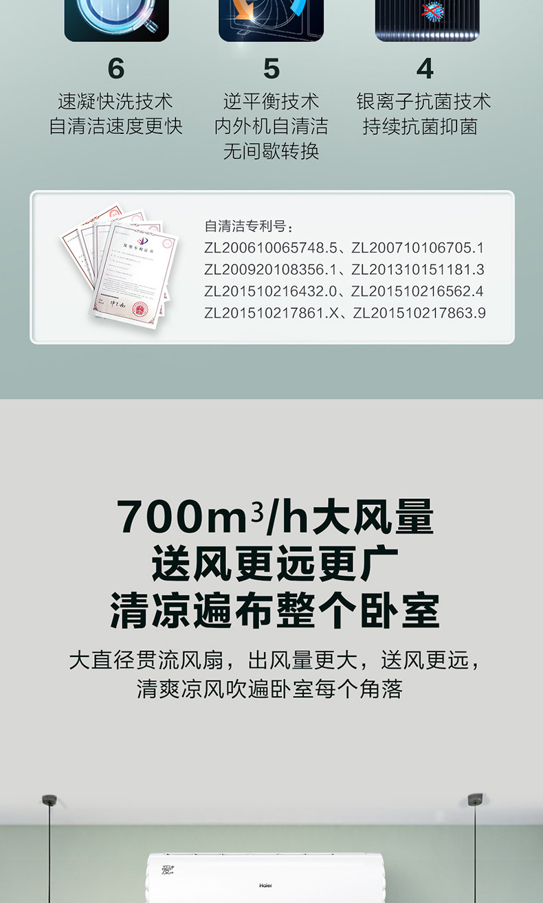 海尔 1.5匹 一级变频 壁挂式空调 图6