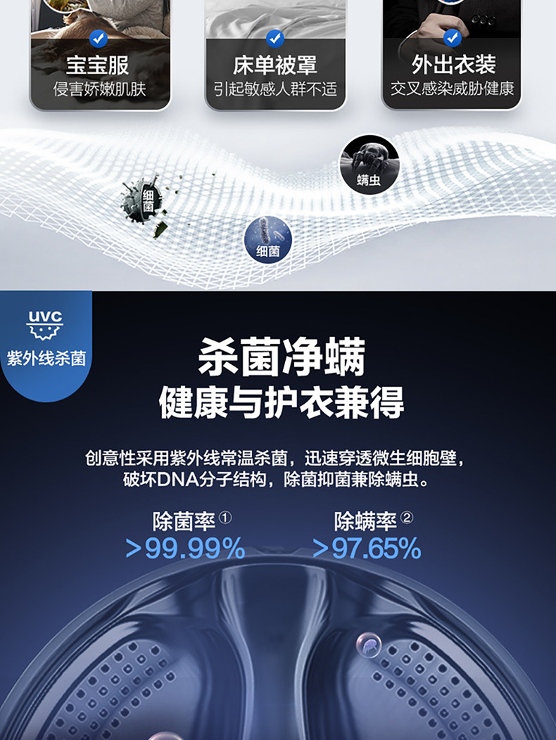 海尔 EG100HB139S 变频洗烘一体滚筒洗衣机 10kg 图3
