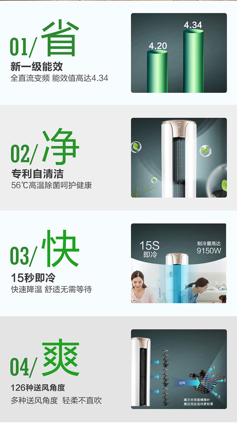 海尔 3匹 新一级能效 变频柜机 图2