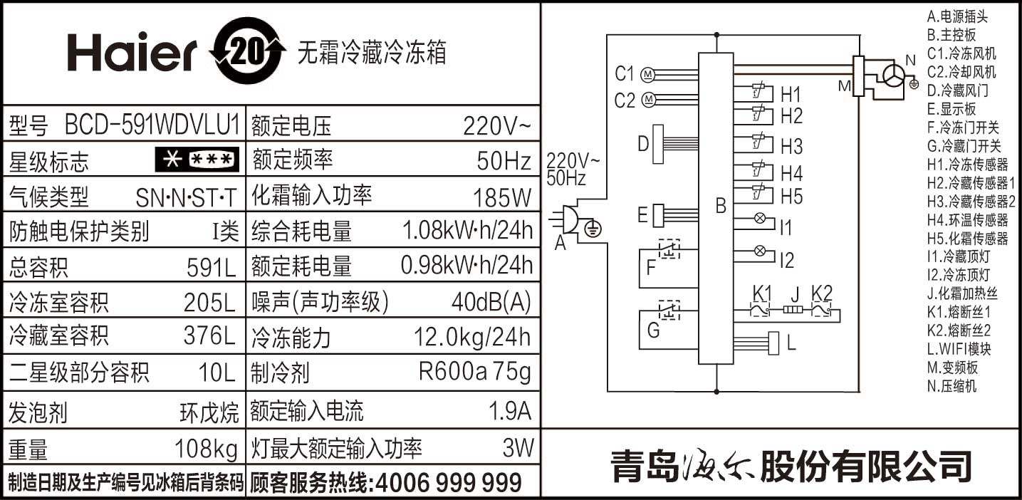 haier/�����Կ��ż��õ����bcd591wdvlu1