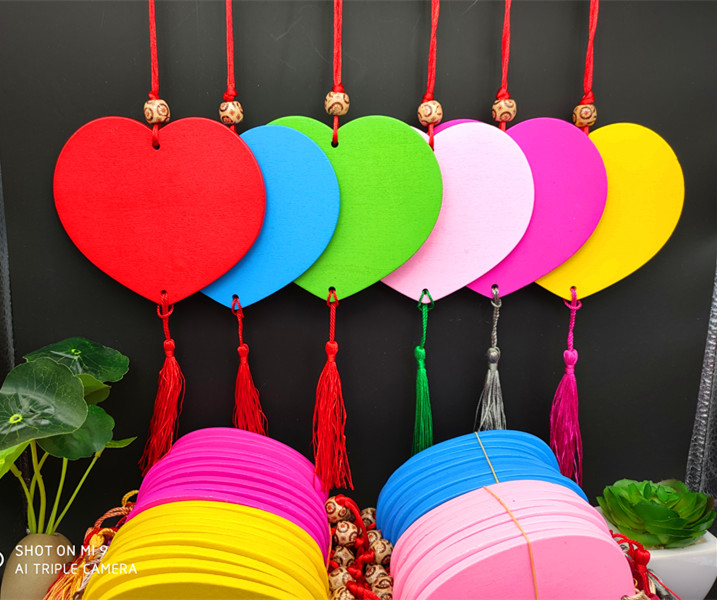 Color love tag license prayer wind bell hoist kindergarten decorated wooden creative logo