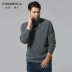 Como Boca mùa thu và mùa đông nam áo len cashmere tinh khiết dây kéo một nửa cổ áo cao xoắn dày áo len ấm áp - Áo len Cashmere quần áo unisex Áo len Cashmere