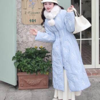 Joe and joey lily of the valley french milk blue niche embroidered waist cotton jacket Joe and joey lily of the valley french milk blue niche embroidered waist cotton jacket