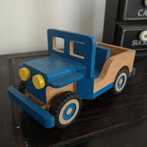 Sample Room Wooden Car Model Classic Car Childrens Gift Wooden Car Collection Antique Car Nostalgic Ancient Blue Car