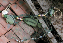  Coffee bar decoration Mediterranean country pastoral home decoration green ocean wood carving fish net hanging