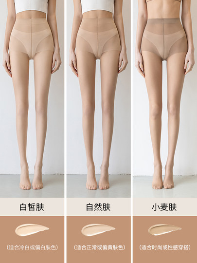 Women's Thin Flesh-Colored Pantyhose for Spring, Autumn, and Summer, Pineapple Socks, Bare-Leg Effect, Ultra-Thin, Anti-Snag, Skin-Beautifying Tights t