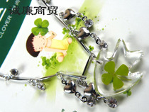 Europa Clover Series Fish Slim Transparent Pendant Metal Anklet OSL075JL08B