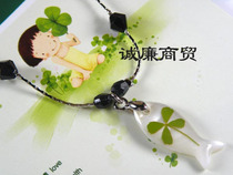 Europa Clover Series Fish Shape Shell Art Pendant Metal Bracelet OSL069JS08