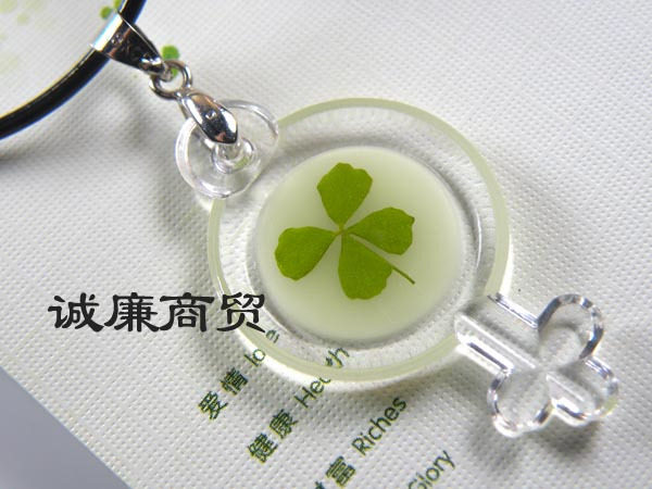 Oroba Lucky Luck Necklace with Luminescent Pendant Leather String OXL018PY62