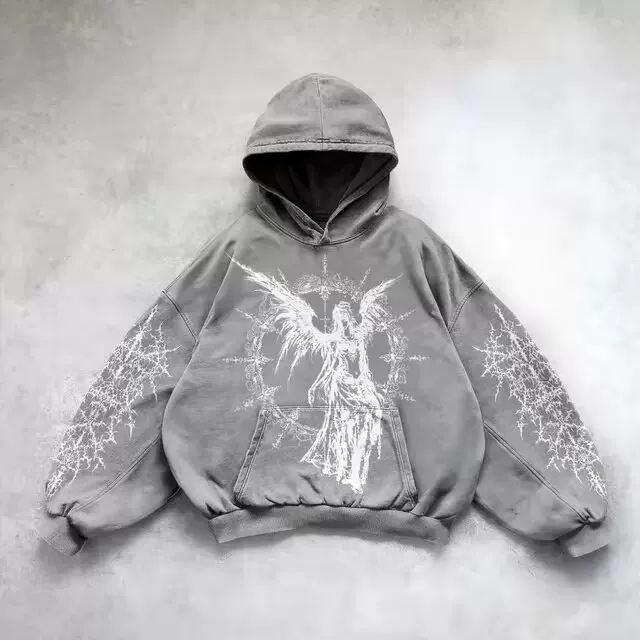 Худи Череп на верхушке Oversized принт худи для мужчин и женщин