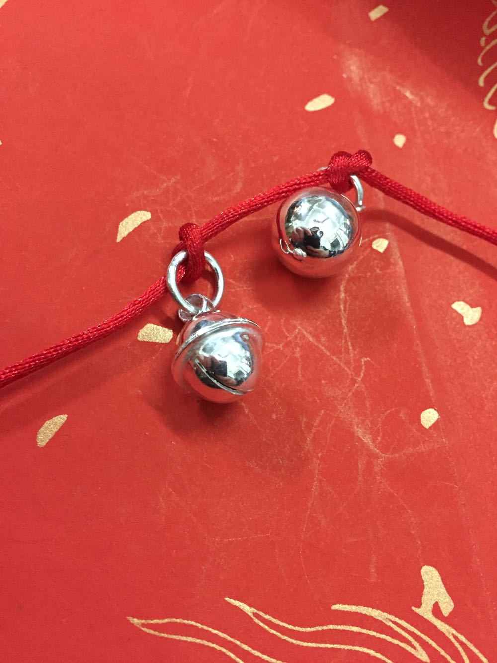 S999 bạc nguyên chất chuông bạc sterling bạc handmade chuông bạc sterling bạc rỗng bóng vòng vàng 18k