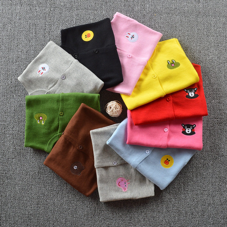 2020 Spring Autumn Season New Sweater Line Baby Cardioverts Small Children Pure Cotton Thread Knit Jacket Blouses Child Clothing