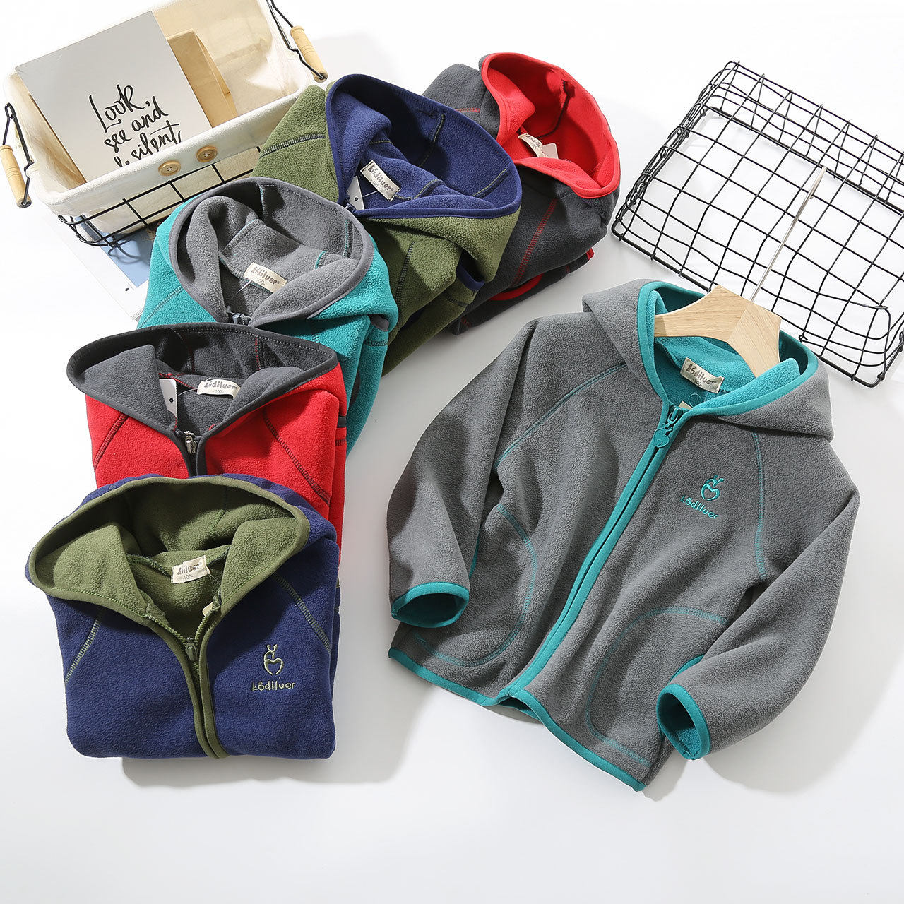 Children's clothing 2019 spring and autumn grip suede children long sleeves jacket for male and female children sports casual double sided rocking grain suede hat blouse