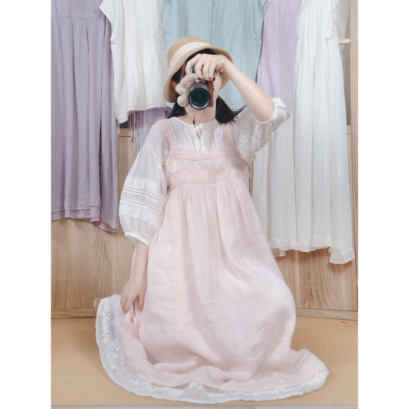 Little m Private Wardrobe/Flower Dettol/Lace Ramie Overskirt Stacked Forest Suspender Skirt Summer New Style Little m Private Wardrobe/Flower Dettol/Lace Ramie Overskirt Stacked Forest Suspender Skirt Summer New Style