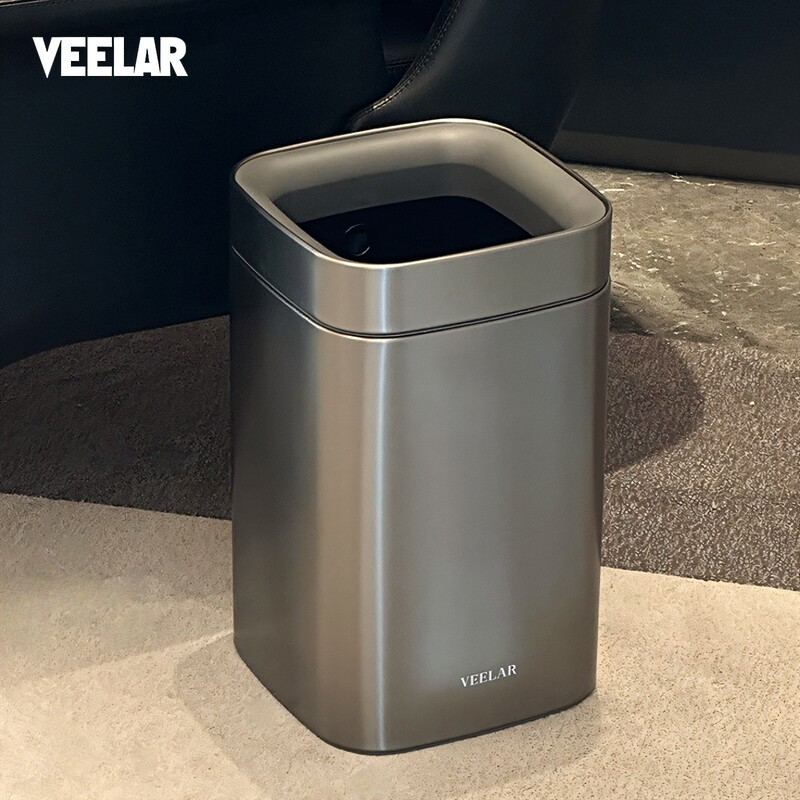 Veelar Lidless Trash Can for Home Use 2026 New Model Kitchen Living Room Light Luxury High-End High-Value Bathroom Italian Style Veelar Lidless Trash Can for Home Use 2026 New Model Kitchen Living Room Light Luxury High-End High-Value Bathroom Italian Style